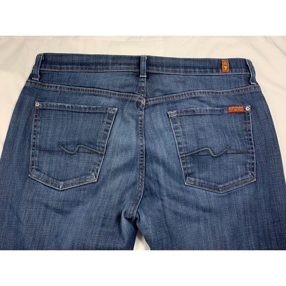 7 For All Mankind Jeans Mens 34 x 33 Austyn Straight Blue Medium Wash  Made USA - Picture 10 of 10